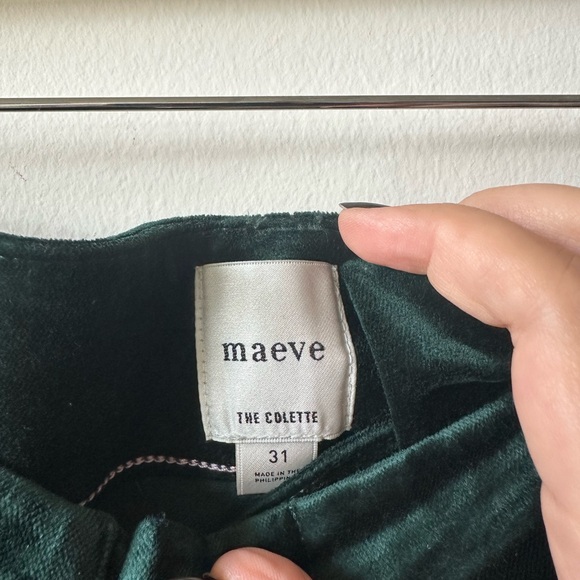 Anthropologie Green Velvet Colette pants - Picture 7 of 7